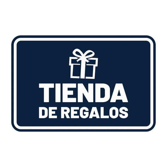 Signs ByLITA Classic Framed Tienda de Regalos Door or Wall Sign (Navy Blue / White) - Large