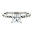 thumbnail image 3 of 1.25 Carat Solitaire Princess Cut Moissanite Engagement Rings For Womens In 10K Solid White Gold Ring Size 7.5, 3 of 8