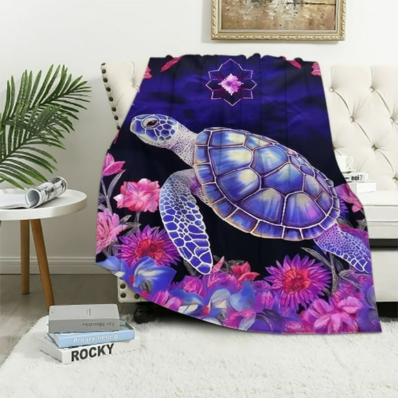 Nawypu Sea Turtle Blanket Sea Turtle Gifts for Girls Boys Woman Kids Sea Turtle Lover Throw Blankets Soft Blanket Warm Flannel Plush Blankets for Bed Sofa Couch