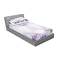 thumbnail image 2 of Ambesonne Floral Fitted Sheet & Pillow Sham Set, Spring Flower Bloom, Twin, Lilac Purple Green, 2 of 2