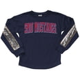 thumbnail image 2 of Girls Youth Gameday Couture  Navy SMU Mustangs Guess Who's Back Long Sleeve T-Shirt, 2 of 3