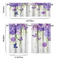 thumbnail image 6 of Purple Flower Butterfly3(1) Kitchen Curtain Valance 3 Piece Home Curtains and Valance Set Curtain Sink Window Decor Window Treatment Tier 27.5x36 Length, 6 of 6