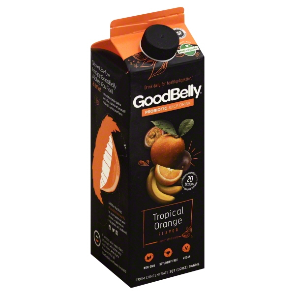 GoodBelly No Sugar Added Orange Probiotic Juice Drink, 32 oz