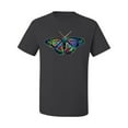thumbnail image 2 of Wild Bobby, Colorful Rainbow Patterned Butterfly Animal Lover Men's Graphic T-Shirt, Charcoal, Medium, 2 of 3