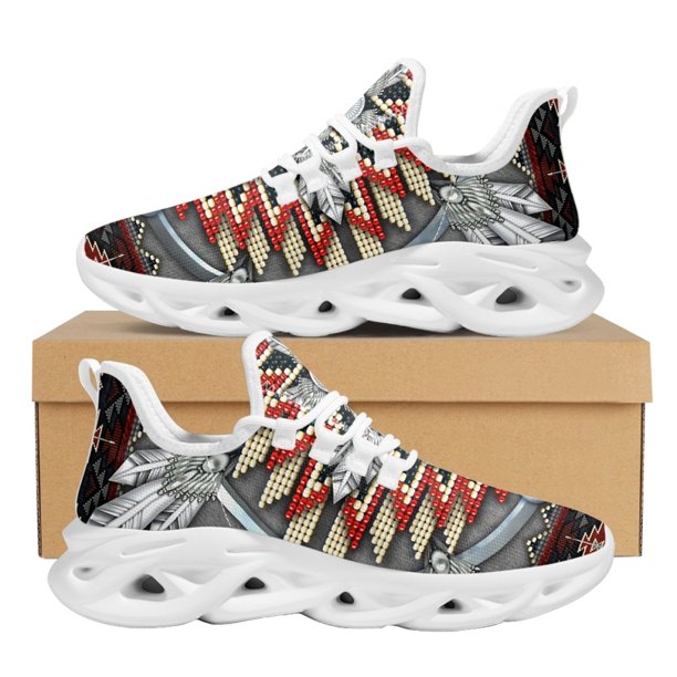 Zapatillas deportivas de malla con estampado tribal africano para mujer, cómodas, con plataforma y cordones, ligeras, para mujer