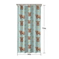 thumbnail image 5 of Blue Highland Cow Flower Pattern Shower Curtain 36"x72" ,Bathroom Decorative Shower Curtains Set with 12 Hooks,Modern Waterproof Washable Shower Curtain, 5 of 6