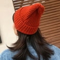 thumbnail image 3 of Solid Color Thicken Unisex Hat Autumn Winter Ribbed Stretchy Knitted Beanie Hat Fashion Accessories, 3 of 6