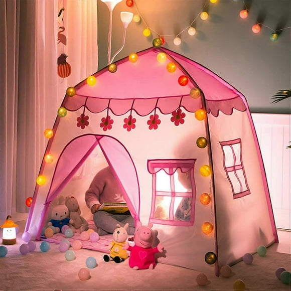 Princess Castle,Play Tent for Kids, Fairy Tale Kids Teepee Children Playhouse Indoor & Outdoor, Gift Toys for Girls Boys Pink tent -