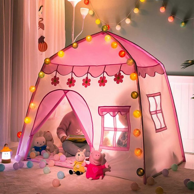 Princess Castle,Play Tent for Kids, Fairy Tale Kids Teepee Children Playhouse Indoor & Outdoor, Gift Toys for Girls Boys Pink tent -