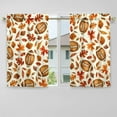 thumbnail image 3 of Fall Kitchen Curtains Valances and Tiers 3 Piece Set,Thanksgiving Football with Maple Leaves Rod Pocket Short Kitchen Tier Curtain Over Sink Window,Farmhouse Cafe Curtains for Autumn Decor 36 Inch, 3 of 5