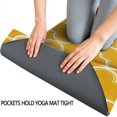 thumbnail image 3 of Yellow Geometric Quatrefoil Pattern Hot Yoga Mat Towel Non Slip for Hot Yoga - Quick-Drying Yoga Mat Cover with 4 Corner Pockets with Travel Bag - Hot Yoga Towel Non Slip 70"x26", 3 of 6