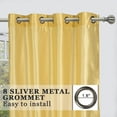 thumbnail image 4 of Ruthy's Textile 2- Piece Faux Silk Grommet Curtain Panels - 54" by 84" Inch Total Width 108" X 84" - Yellow, 4 of 6