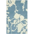 thumbnail image 5 of SAFAVIEH Modern Art Flint Floral Polyester Area Rug, Blue/Ivory, 5' x 8', 5 of 9