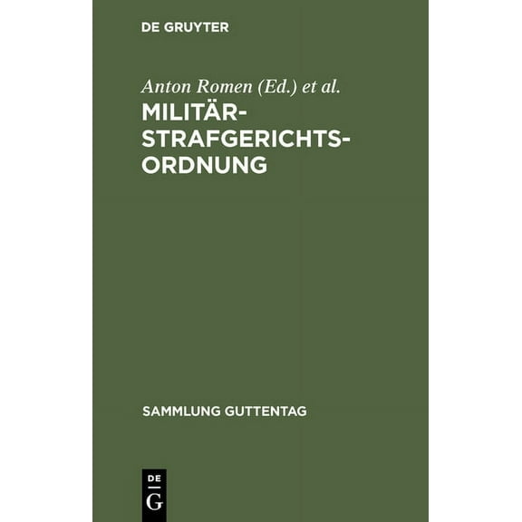 Sammlung Guttentag Militärstrafgerichtsordnung, Book 3, (Hardcover)