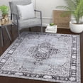 thumbnail image 6 of Well Woven Mareva Machine Washable Grey Vintage Oriental Medallion Area Rug, 6 of 6