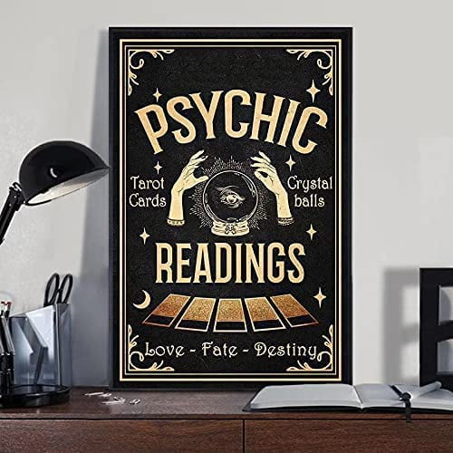 Vintage Metal Sign Tarot Card Psychic Reading Halloween Fortune Teller Psychic  Reader Funny Retro Poster Plaque Wall Decor For Kitchen Bar Coffee Home  Bedroom Garage 8X12 Inch - Walmart.Com