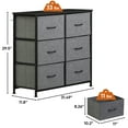 thumbnail image 3 of HomGarden 6 Drawer Storage Dresser Adult Kids Vertical Fabric Organizer for Bedroom Living Room Gray, 3 of 9