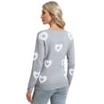 thumbnail image 4 of Women Sweaters Crewneck Cute Heart Valentine's Day Long Sleeve Knitted Sweaters Winter Pullover Sweaters Alsol Lamesa, 4 of 6