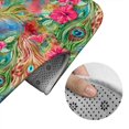 thumbnail image 5 of Xecao Peacock Feathers And Flowers 2-Piece Vintage Seamless Anti-Skid Mat Set, featuring a stylish pattern for a safe and elegant toilet rug experience, 5 of 6