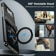 thumbnail image 4 of Magnetic for Samsung Galaxy Z Flip 4 Case with Ring Holder, [Hinge Protection] Built in Screen Protector & Camera Protection Slim Thin Hard PC Kickstand Shockproof Protective Case, Black, 4 of 14