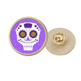 thumbnail image 1 of Fleur en Forme de Violet Yeux l Culture Illustration Rond Métal Broche d'Or Clip, 1 of 3