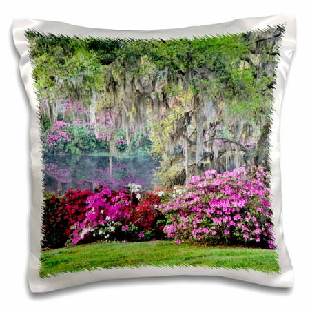 3dRose South Carolina, Charleston, Calm Among the Flowers - Pillow Case, 16 by