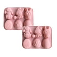 thumbnail image 1 of Oleegame 2PC Cookie Mold Easter Rabbit Egg Silicone Cake Chocolate Cake Baking Abrasive Pink, 1 of 8