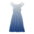 thumbnail image 6 of Mevxay Summer Girl's Dresses Gradient Square Neck Pleated Short Sleeveless Mini Sundresses for 4-17 Years Blue, 6 of 7