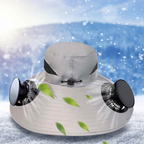 Kugisaki Sun Hat with Fans Solar Power Fan Wide Brim Sun Hat Fishing Essentials for Hiking Beach Summer Outdoor