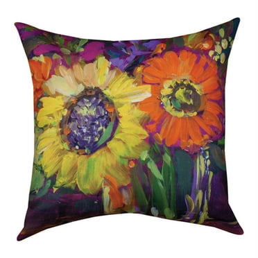 Floral Tapestry Sunflower Pillow