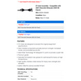 thumbnail image 2 of CV Axle Assembly - Compatible with 2007 Chevy Silverado 2500 HD Classic, 2 of 2