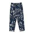 thumbnail image 4 of Xecao Cherry Blossoms on Navy Background Women's Straight Lounge Pajama Pants: The Epitome of Relaxed Sleepwear, 4 of 9