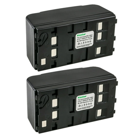 Kastar 2-Pack Ni-MH Battery 6V 4800mAh Compatible with Panasonic PV-L650 PV-L657 PV-L659 PV-L757 PV-L857 PV-S332 PV-S372 PV-S43 PV-S53 PV-S62 PV-S63 PV-S630 PV-S64 PV-S72 PV-S770A BP-15 BP-17 BP-18