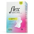 thumbnail image 6 of (6 pack) Flex Plant+ Pads with Wings, Super, Heavy Absorbency, Ultra Thin, Unscented, 26 Count, Hypoallergenic, 6 of 7