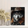 thumbnail image 2 of Qisvanset 12x16 Inch With Frame 2D Flat Wall Art Cowboy Husky Western Pet Portrait Farmhouse Wall Decor, 2 of 8