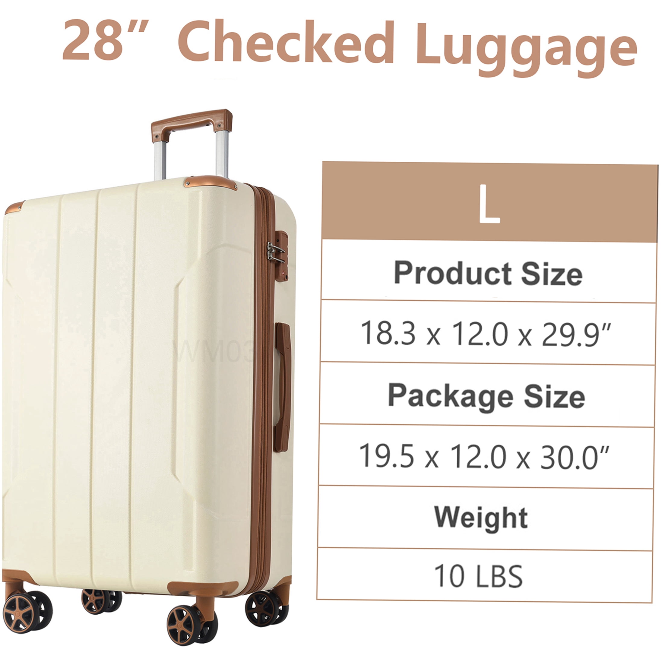 28-inch Expandable Hardshell Luggage with Double Wheels & TSA Lock, Lightweight ABS