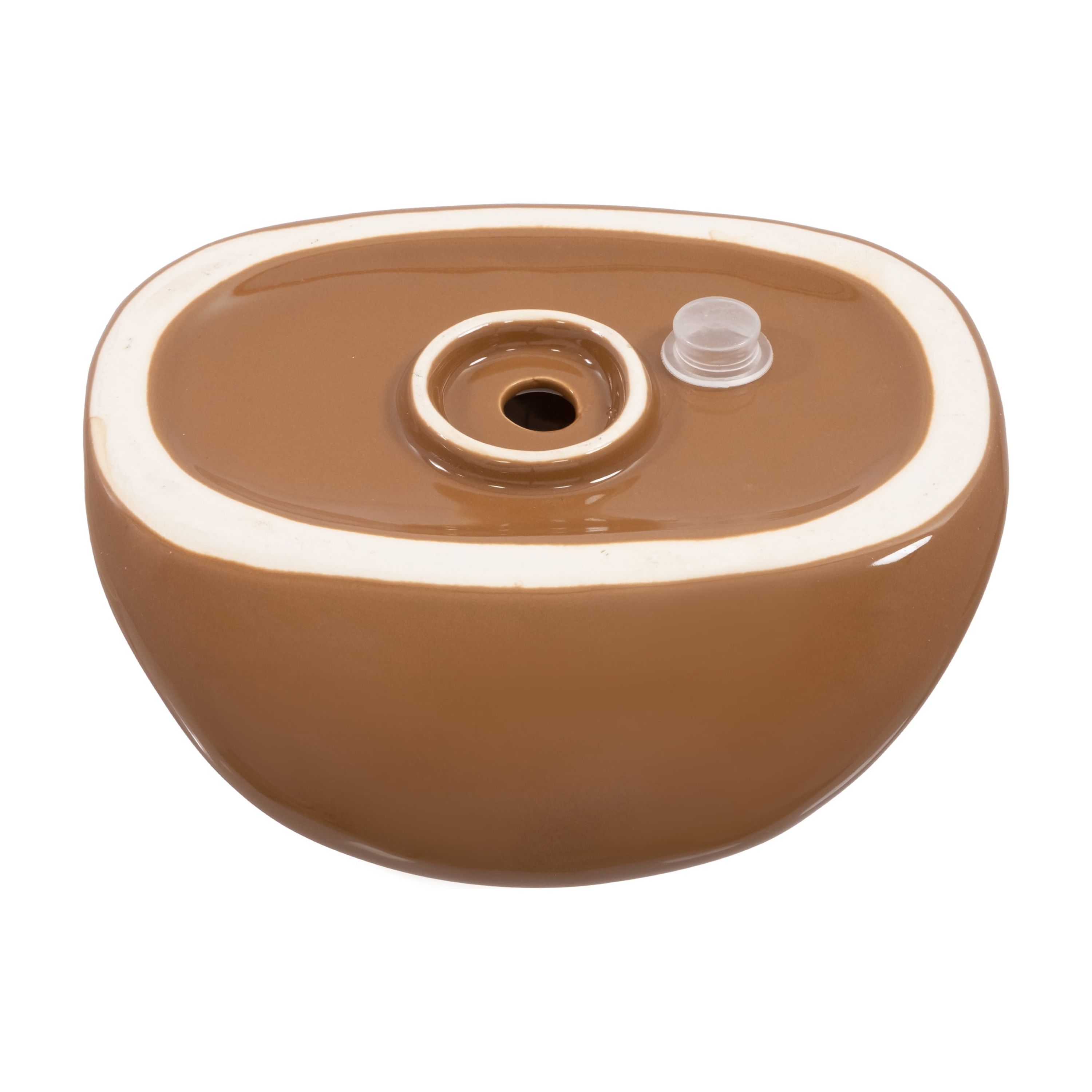 Mainstays Brown Ceramic Cowboy Hat Planter, 6.8 in x 7.1 in x 3.2 in