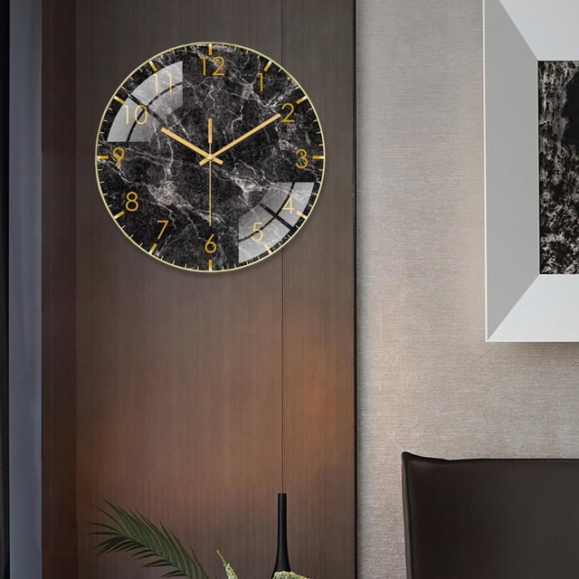 Reloj de pared silencioso Baoblaze Reloj de pared negro