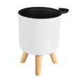 thumbnail image 1 of Pot de Fleurs Rond pour Plantes avec Trous de Drainage Jardinière de Sol Blanc G, 1 of 8