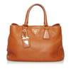 Pre-Owned Prada Vitello Daino Handbag Calf Leather Orange