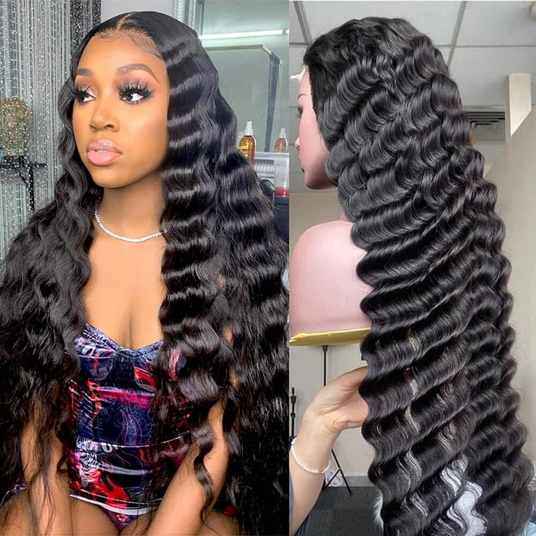 HAOFAN Loose Deep Wave Lace Front Wigs Human Hair 150  display picture 1