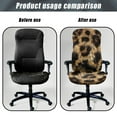 thumbnail image 4 of SEANATIVE Office Chair Cover Stretchable Computer Boss Chair Slipcover with Elastic Edge Removable Rotating Chair Cover Furniture Protector Covers for Office Chairs, L, Brown Leopard Print, 4 of 7