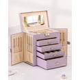 thumbnail image 4 of Enogets Large Jewelry Box for Women with Mirror, 5-Layer 4-Drawer Organizer for Rings, Earrings & Necklaces, Dusty Purple, 4 of 11