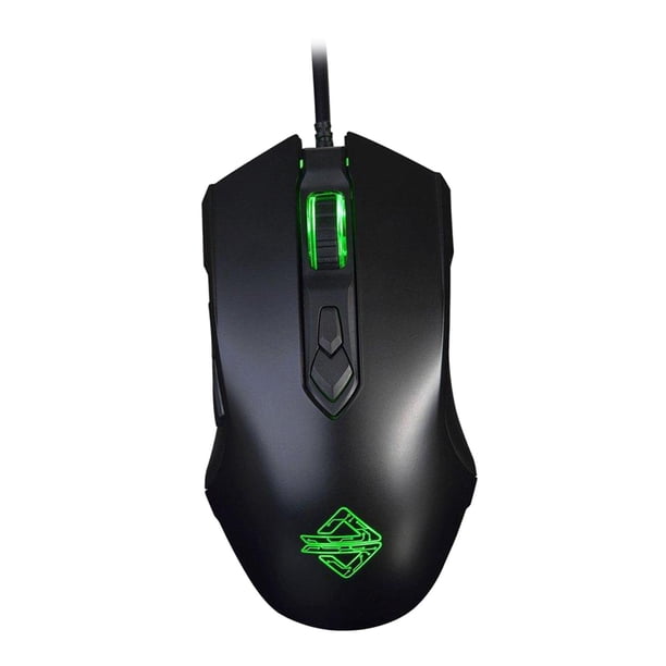 Ratón óptico USB con cable de 7 botones y 2500 DPI para ordenador portátil. Negro