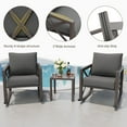 thumbnail image 4 of MRUAKA Rocking Chair Bistro Set,3 Piece Outdoor Patio Furniture Set with 2 Rockers and 1 Metal Coffee Table with Thick Cushions for Porch,Backyard,Poolside,Dark Grey, 4 of 8