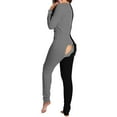 thumbnail image 5 of Black of Friday Deals KIJBLAE Women's Jumpsuit Home Clothes Loose Couple Color Block Fashion Full Length Trousers Jumpsuit For Girls Comfy Lounge Casual Pants Gray M, 5 of 8