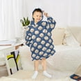 thumbnail image 6 of joogoo Wearable Blanket Hoodie for Kids Baseball Blue Flannel Oversized Sweatshirt 3-14 Years S, 6 of 7