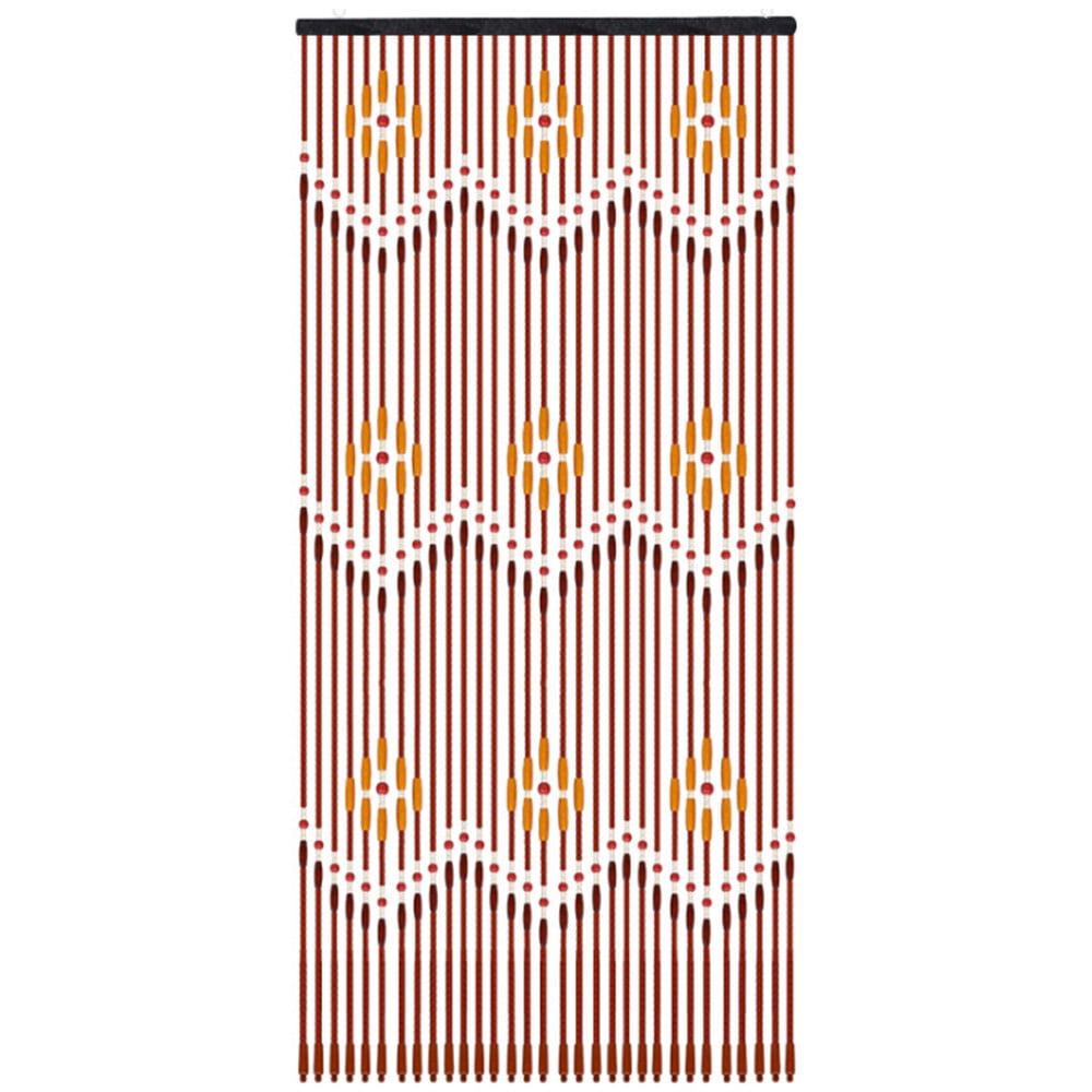 Wooden Beaded Curtain, 31 Strands 35.4" x 86.6" Door String Curtains, Beads Hanging Fringe Room Divider Curtain for Doorways Hallway Entrance Multi-Scenario