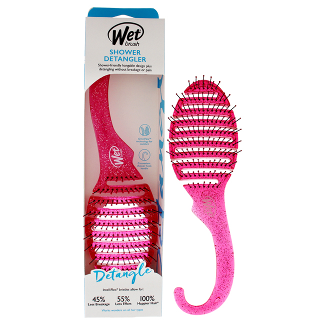 Shower Detangler Brush Pink Glitter by Wet Brush for Unisex 1 Pc