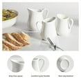 thumbnail image 4 of Porcelain Creamer Pitcher Set, 4 Oz Small Milk Container with Comfort Handle, Classic White Ceramic Jug for Coffee Tea Sauces Syrup, Microwave Safe, 4 of 6